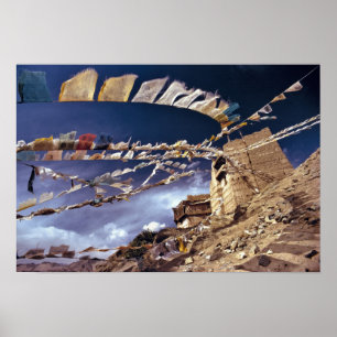 Poster Asie, Inde, Ladakh, Leh. Connu sous le nom de Litt