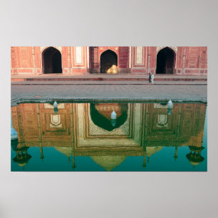 Poster Asie, Inde, Uttar Pradesh, Agra. Sur le 2