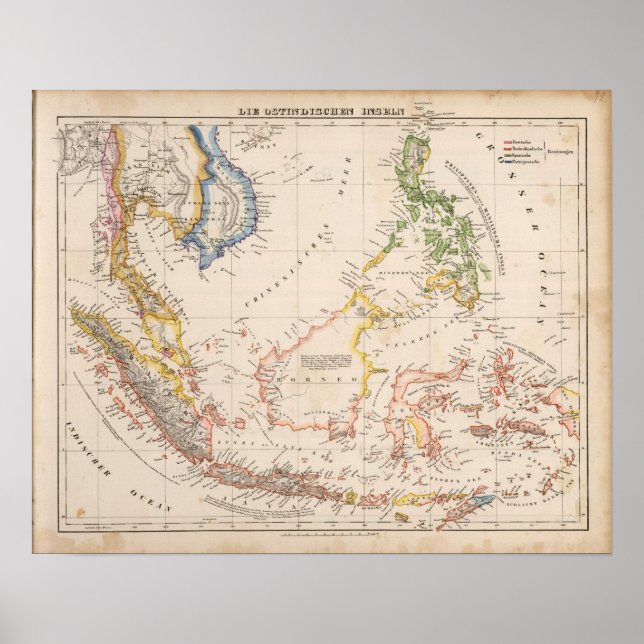 Poster Asie, Indonésie, Philippines, Indes orientales (Devant)