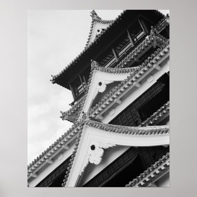 Poster Asie, Japon, Kumamoto. Détail du Kumamoto, (Devant)