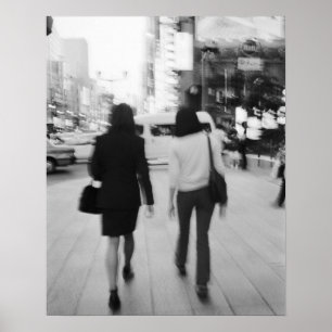 Poster Asie, Japon, Tokyo. Jeunes femmes sur le Ginza.