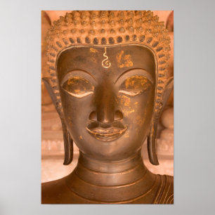 Poster Asie, Laos, Vientiane, sculpture de bronze à Wat