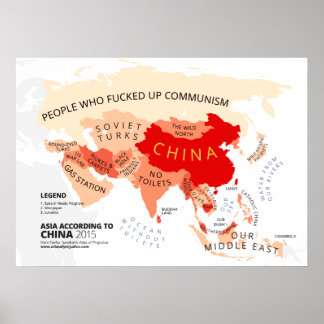 Poster Asie Selon la Chine