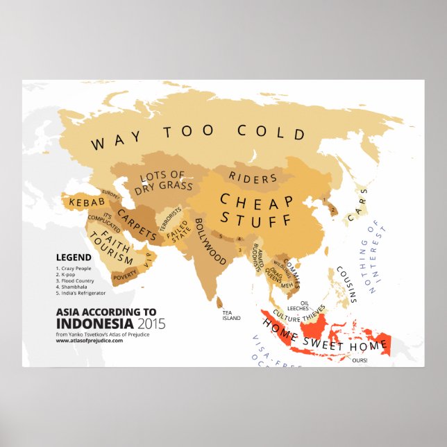 Poster Asie Selon l'Indonésie (Devant)