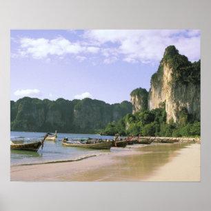 Poster Asie, Thaïlande, Krabi. West Railay Beach, longue