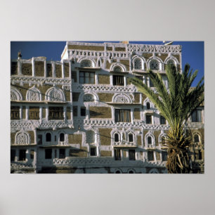 Poster Asie, Yémen, Sanaa. Maison du Yémen.