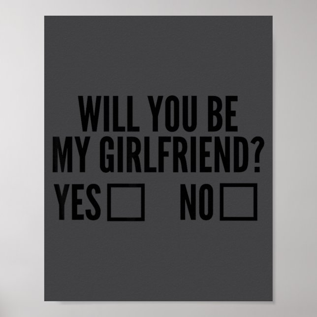 Poster Ask Her Will You Be My Girlfriend Valentine's Day  (Devant)