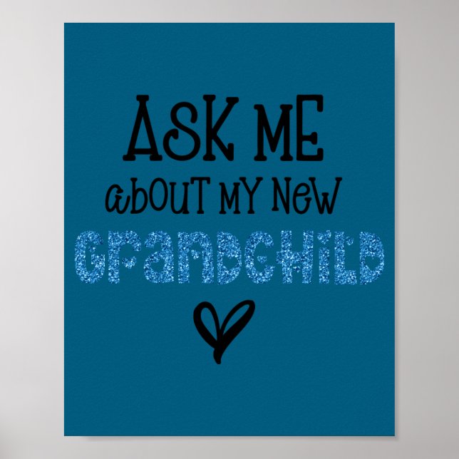 Poster Ask Me About My New Granhild Blue Faux Glitter _1  (Devant)