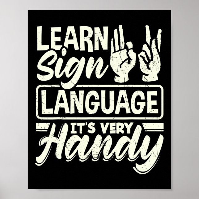 Poster ASL Alphabet Enseignant Langue Chanter Américaine  (Devant)