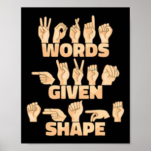 Poster ASL American Sign Language Mots ayant une forme do