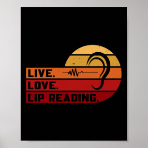 Poster Asl Live Love Lecture Lire Lire Lire Langue des si
