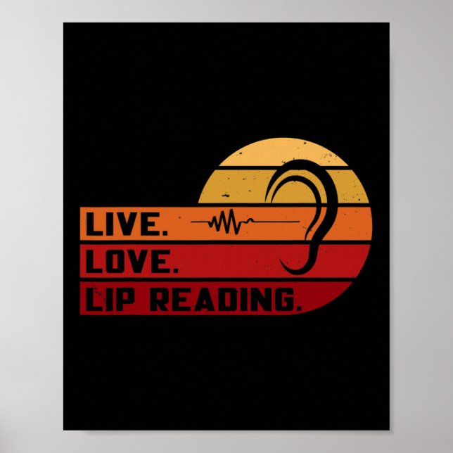 Poster Asl Live Love Lecture Lire Lire Lire Langue des si (Devant)