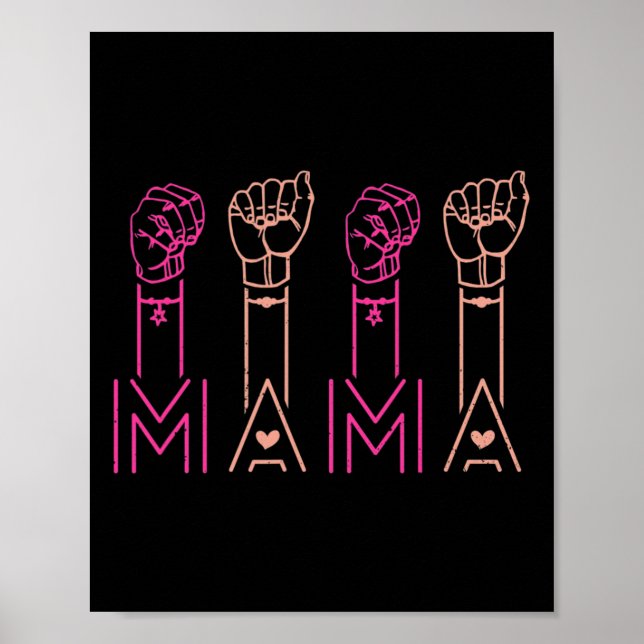Poster ASL Mama American Sign Language Sourd Sensibilisat (Devant)