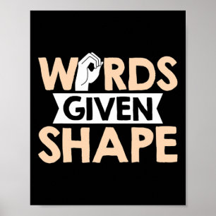Poster ASL Mots donnés forme Langue des signes américaine