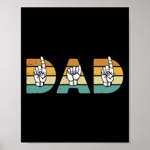 Poster ASL Papa American Sign Language Sourd Sensibilisat