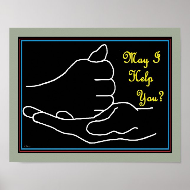 Poster ASL Puis-Je Vous Aider ? (Devant)
