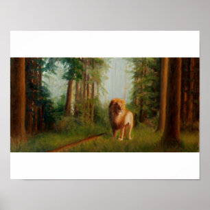 Poster Aslan dans les grands bois