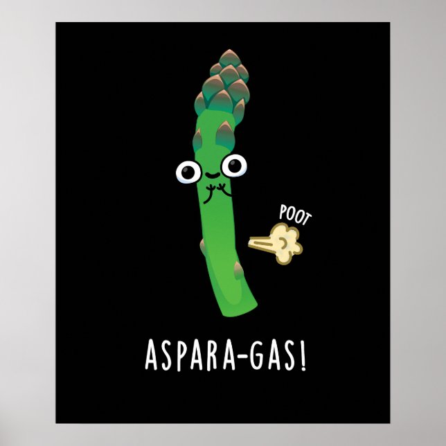 Poster Aspara-gaz amusant Asparagus Veggie Pun Dark BG (Devant)