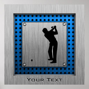 Poster Aspect métal brossé Golf