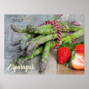 Poster Asperges vertes aux fraises
