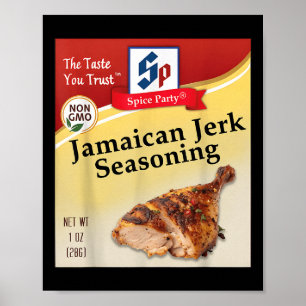 Poster Assaisonnement Jerk Jamaïcain Condiment Fêtes d'ép