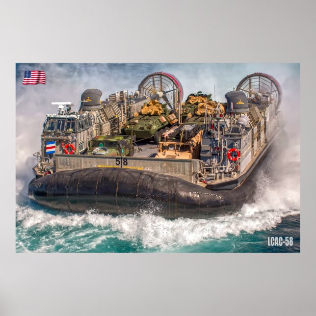 POSTER ASSAUT DE PLAGE - LCAC-58 (Devant)