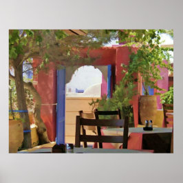 Poster Asseyez-vous et séjournez à la Taverna grecque