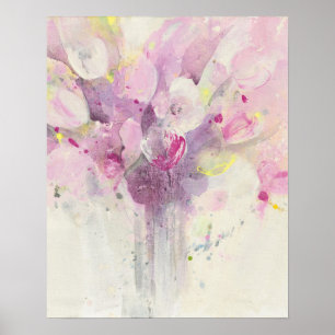 Poster Assez au printemps bouquet rose mou de  