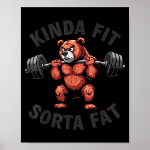 Poster Assez en Forme Un Peu Gros Drôle Gym Bouledogue Ha