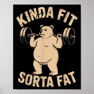 Poster Assez en forme un peu gros - Ours de gym drôle d'h