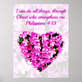 POSTER ASSEZ ROSE PHILIPPIENS FLORAUX 4:13 BIBLE VERSE