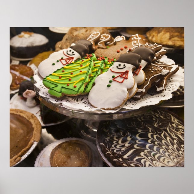 Poster Assiette de biscuits de Noël frais (Devant)