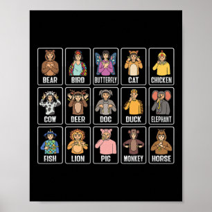 Poster Assil Gesture Animaux Sourds Perte auditive Adjudi