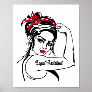Poster Assistant juridique Rosie Le Riveter Pin Up