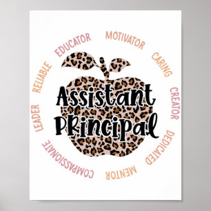 Poster Assistant principal Leopard Apple Titre de l'emplo