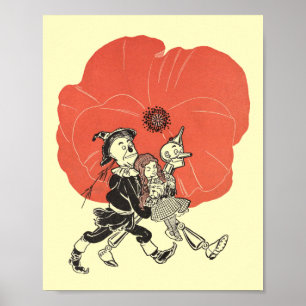 Poster Assistant vintage de Oz, Dorothy avec Fleurs de Pa