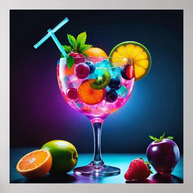 Poster Assortiment de fruits frais (Devant)