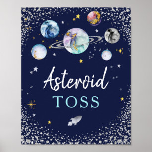 Poster Astéroïde Toy Space Galaxy Fête d'anniversaire