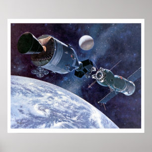 Poster ASTP Docking Apollo Soyuz Spacecraft