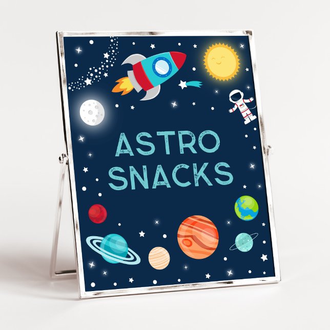 Poster Astro Snacks Space Astronaut Planètes Anniversaire (Créateur téléchargé)