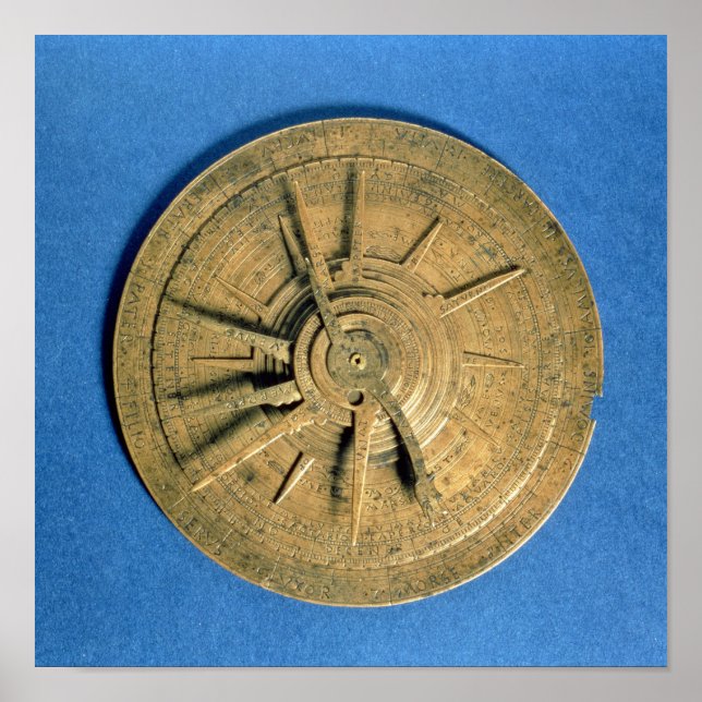 Poster Astrolabe pour le calcul des horoscopes, européenn (Devant)