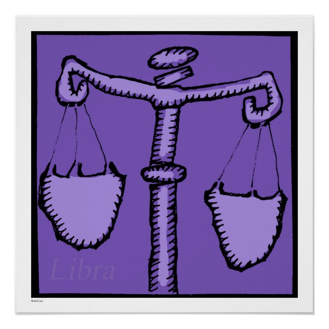 Poster Astrologie Zodiac Libra Signal Anniversaire P 20x2 (Devant)