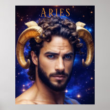 Poster astrologique Aries Homme