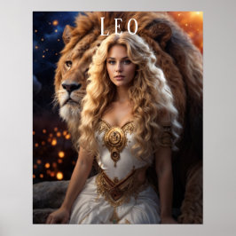 Poster astrologique Leo Femme