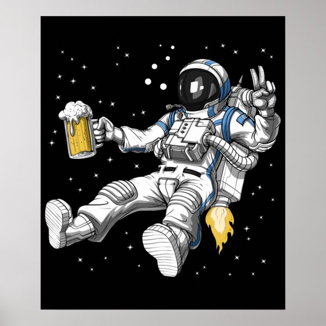Poster Astronaut Beer Party (Devant)