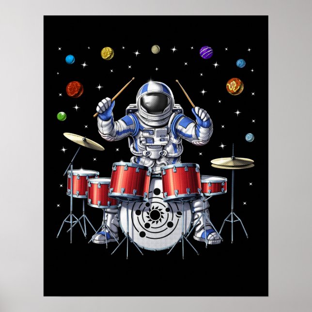 Poster Astronaut Drummer (Devant)
