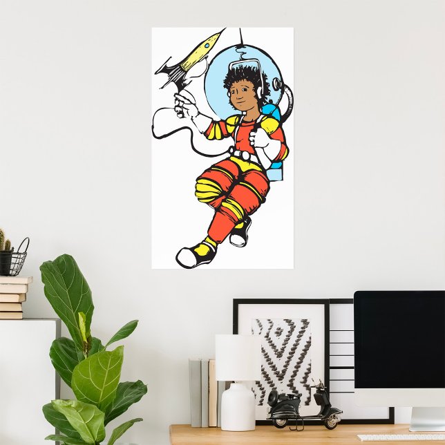 Poster Astronaut fille (Créateur téléchargé)