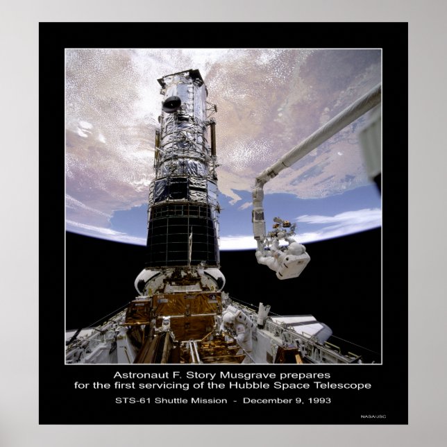 Poster Astronaut Musgrave Hubble télescope spatial (Devant)