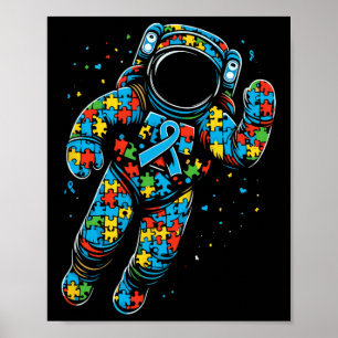 Poster Astronaut Puzzle Sensibilisation sur l'autisme Fem