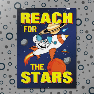 Poster Astronaut Rocket Citation Inspirante Espace